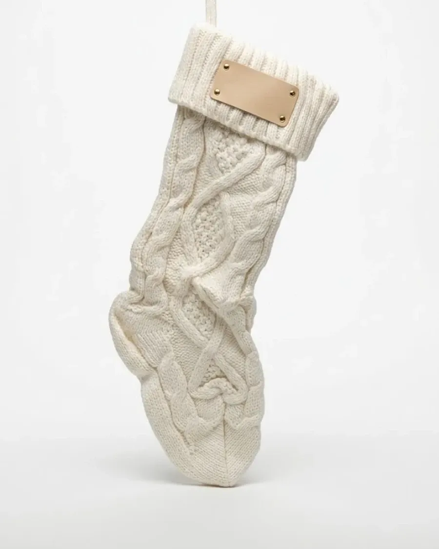 Christmas Stocking w/ Leather Patch by Thomsen Customs, view 3