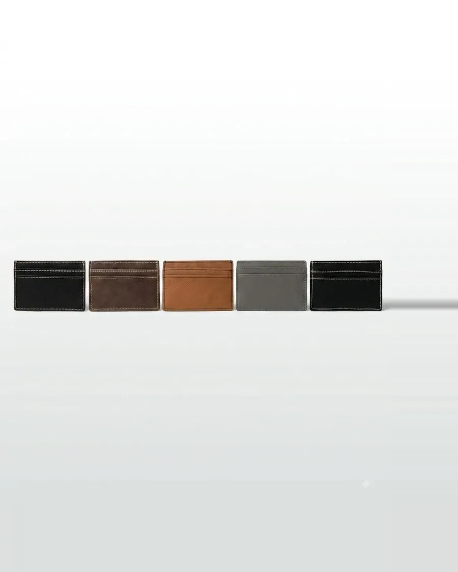 Leather Minimal Wallet with Pouch, Slots, and Money Clip by Thomsen Customs